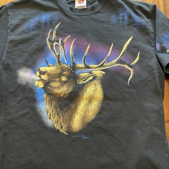 Vintage Art Unlimited Elk Print Short Sleeve Tee - Picture 3 of 9